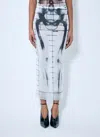 Jean Paul Gaultier Women Squeletor Mesh Midi Skirt In Blue