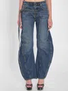 Jean Paul Gaultier Low Waisted Jean With Strap Detail On The Front Clothing