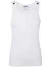 Jean Paul Gaultier Ribbed Texture Sleeveless Tank Top With Double Buckle Hardware In White