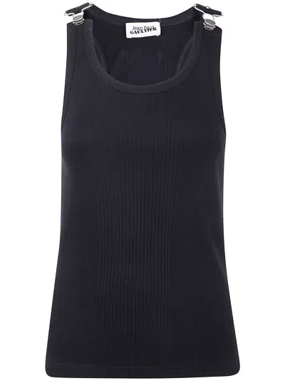 JEAN PAUL GAULTIER JEAN PAUL GAULTIER WOMEN TANK TOP WITH WITH OVERALL ENGRAVED