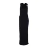 Jean Paul Gaultier Womens Black Ribbed Scoop-neck Cotton-jersey Midi Dress In Black