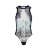 Jean Paul Gaultier Body In Black Polyamide With X Ray Print