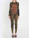 Jean Paul Gaultier Graphic Print Full-length Dress With Long Sleeves In Multi