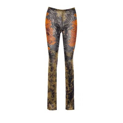 Jean Paul Gaultier Women The Medaillon Print Mesh Trousers In Multi