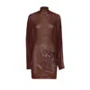 Jean Paul Gaultier Women The Short Dress With Embroidered Gaultier Jacquard Label In Brown