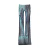 Jean Paul Gaultier Printed Flared-leg Mesh Trousers In Blue