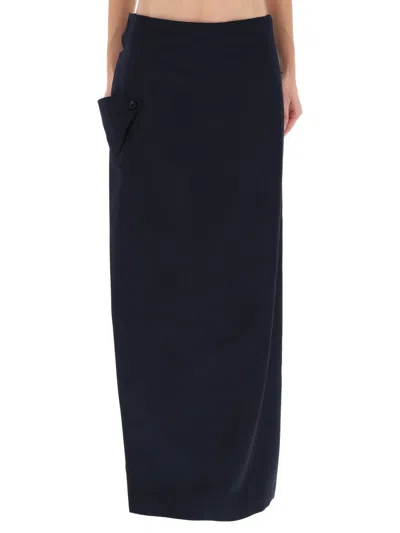 Jean Paul Gaultier The Wraparound Pants Skirt In Blue