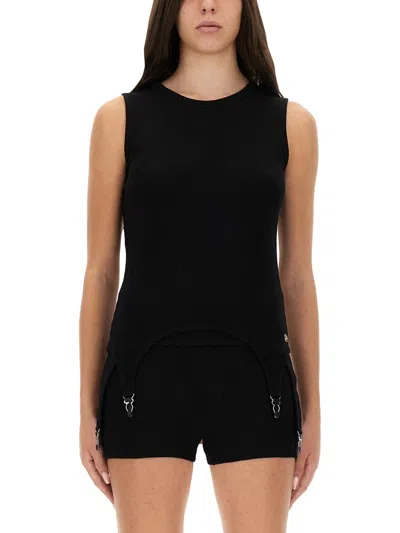 Jean Paul Gaultier Women Top With Garter Detail In Black