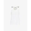 Jean Paul Gaultier Ribbed Tank Top With Overall Buckles In White