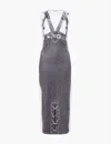 Jean Paul Gaultier White & Black 'trompe L'oeil' Maxi Dress In White/black