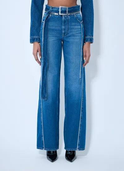Jean Paul Gaultier Women Zip-belt Denim Jeans In Blue