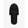 Jean Paul Gaultier Womens Black Belted Notch-lapels Stretch-wool Coat In Black
