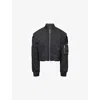 Jean Paul Gaultier Womens Black Crop Relaxed-fit Woven Jacket In Black