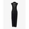 Jean Paul Gaultier Sheer Fabric Sequin Embellishments High Neckline In Black