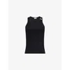 Jean Paul Gaultier Womens Black Ribbed Sleeveless Cotton-jersey Top