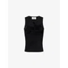 Jean Paul Gaultier Womens Black Semi-sheer Tattoo-print Woven Tank Top In Black
