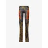 Jean Paul Gaultier Women The Medaillon Print Mesh Trousers In Multi