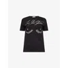 JEAN PAUL GAULTIER WOMENS BLACK/OFFWHITE PRINTED SHORT-SLEEVES COTTON-JERSEY T-SHIRT