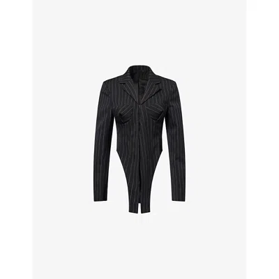 Jean Paul Gaultier Tailored Fitted Blazer In White/black