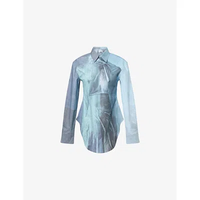 Jean Paul Gaultier Womens Indigo/vintageblue Oversized Water Cotton Shirt