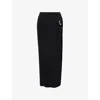 Jean Paul Gaultier Womens Black Piercing Asymmetric Jersey Midi Skirt In Black