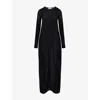 Jean Paul Gaultier Morphing Pinstripe Mesh Midi Dress In Black/black
