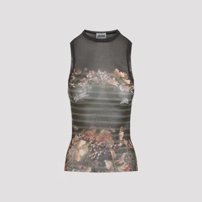 Jean Paul Gaultier Womens Mesh Tank Top In Black