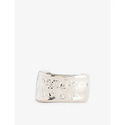 Jean Paul Gaultier Womens Silver The Logo Brass Bracelet In Metallic