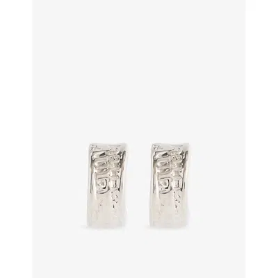 Jean Paul Gaultier Womens Silver The Logo Brass Earrings In Metallic
