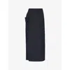 Jean Paul Gaultier Womens Navy The Wraparound Wide-leg Woven Pant Skirt In Multi