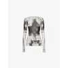 Jean Paul Gaultier Mesh Crew Neck "squeletor" Printed Top In White Black