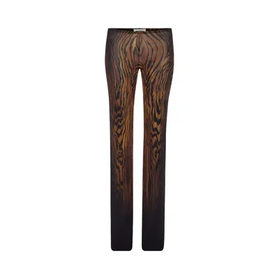 Pre-owned Jean Paul Gaultier Wood Mesh Pants 'black/brown' | Women's Size Xs
