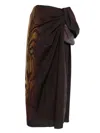 Jean Paul Gaultier Brown Pareo Printed Wood Cover-up Skirt In Brown