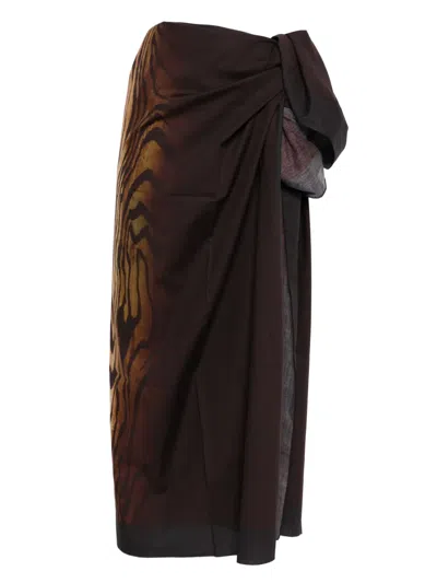 JEAN PAUL GAULTIER WOOD-PRINT PAREO
