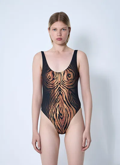 JEAN PAUL GAULTIER WOOD PRINT SWIMSUIT