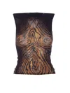 Jean Paul Gaultier Wood-print Sleeveless Top In Black