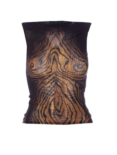 JEAN PAUL GAULTIER WOOD PRINT TOP