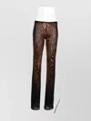 Jean Paul Gaultier Printed Mesh Straight-leg Pants In Brown