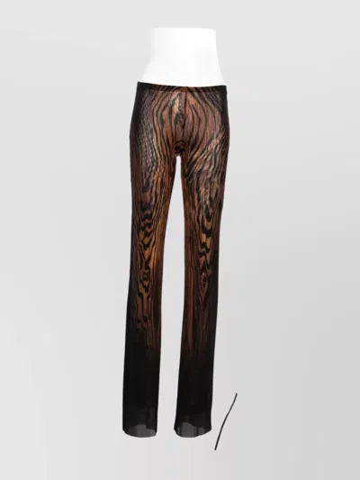 JEAN PAUL GAULTIER WOOD PRINTED MESH TROUSER