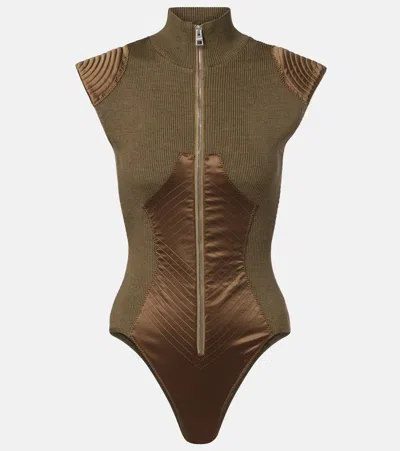 Jean Paul Gaultier Wool-blend Bodysuit In Green