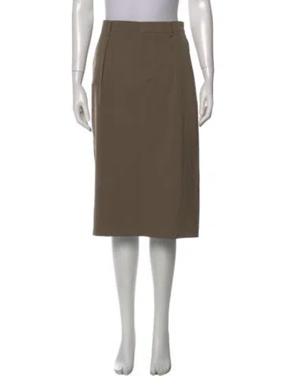 Pre-owned Jean Paul Gaultier Wool Midi Length Skirt In Green