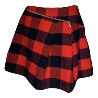 Pre-owned Jean Paul Gaultier Wool Mini Skirt In Red