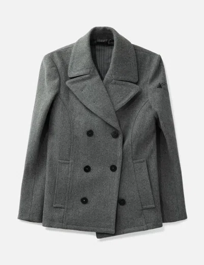 Jean Paul Gaultier Wool Pea Coat In Gray