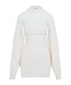 Jean Paul Gaultier Wool Short Dress With Mesh Details Women In Multi
