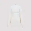 Jean Paul Gaultier Wool Short Dress With Mesh Details Women In White