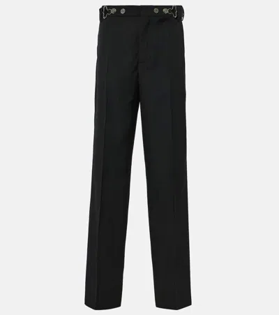 Jean Paul Gaultier Wool Straight Pants In Black