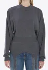 Jean Paul Gaultier Wool Sweater With Garter In Gray