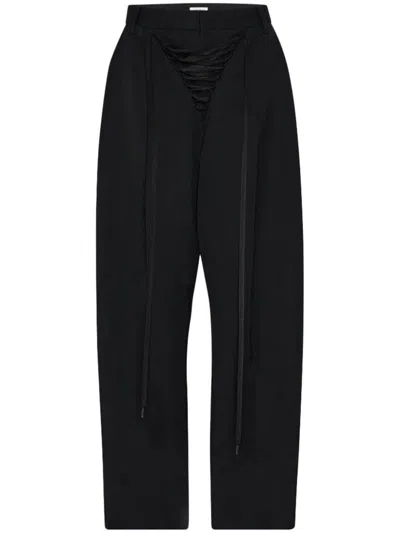 Jean Paul Gaultier Wool Tailored Trousers In Black