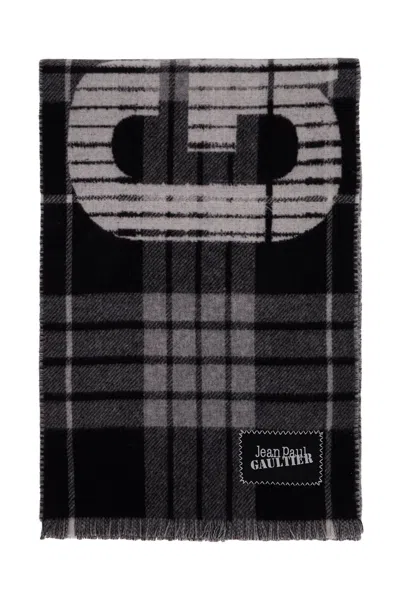 Jean Paul Gaultier Wool Tartan Scarf For In Grey