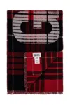 Jean Paul Gaultier Sciarpa In Lana Tartan In Red
